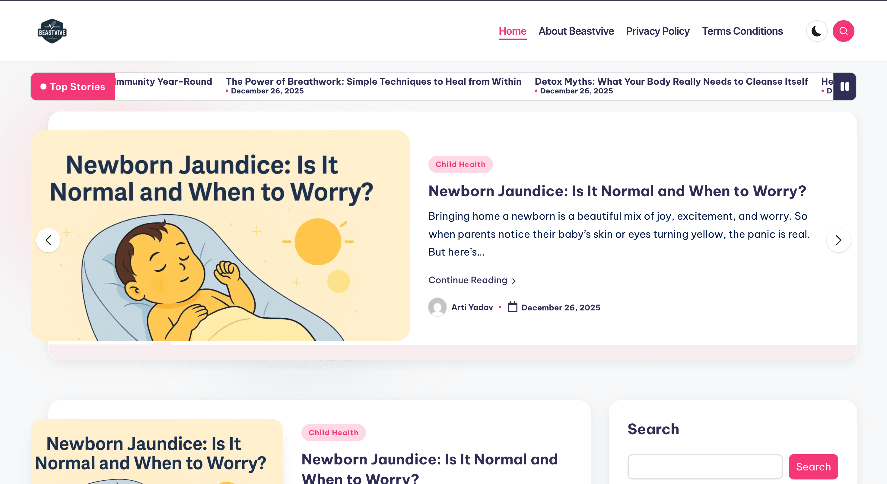 Beastvive – Health & Wellness Blog Platform — Web Development project by QwiklyLaunch